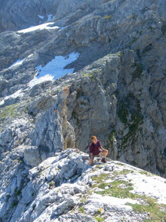 am kurz exponierten Nordostgrat