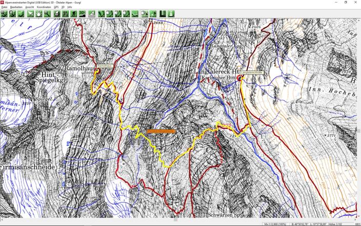 Karte mit neuem Wegverlauf