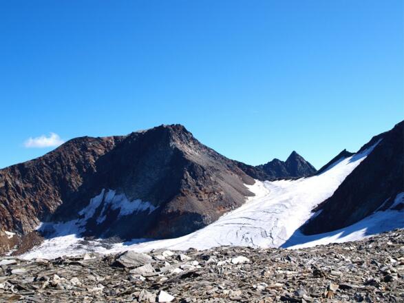 Daunkopf 3351 m von Hochstubaihütte gesehen