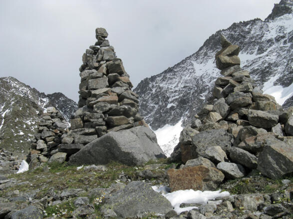 Steinmannfamilie an der alten Gletschermoräne