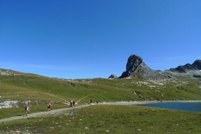 Der Aufstiegsweg kurz unterhalb der Hütte
