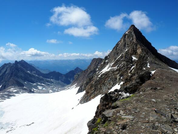 Kleiner Muntanitz 3192m, Paradeseite von Kamplscharte