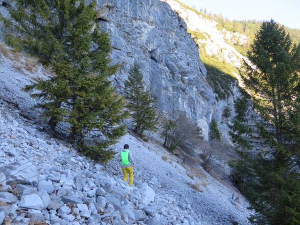 Kurz vor der &quot;Nassen Wand&quot;, die auch als Rastplatz perfekt geeignet ist (wenn die Steinböcke Platz machen ;-)).
