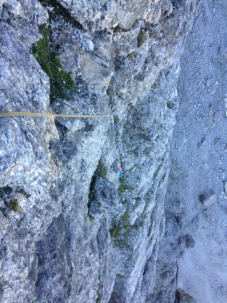 Blick zurück in die zweite Seillänge