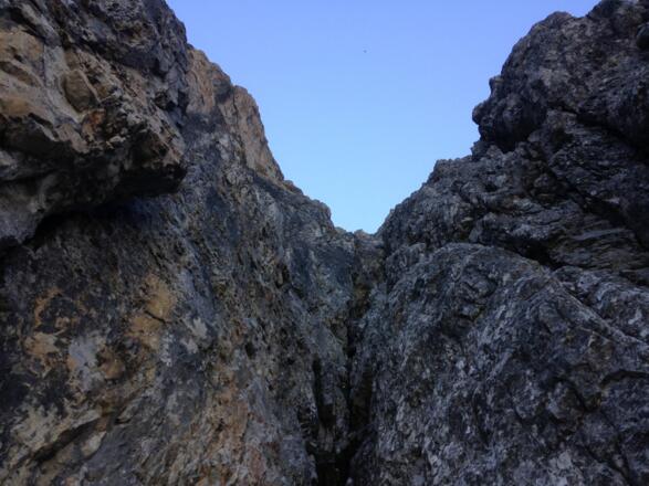 Start in die vierte Seillänge