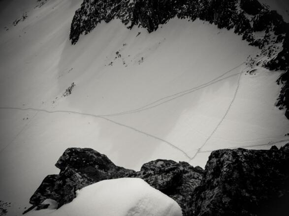 Blick in die Tiefe auf den Sommerwandferner