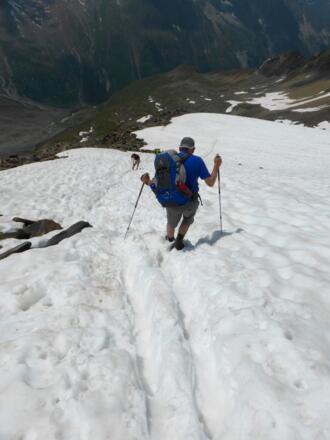 Schneefelder erleichtern den Abstieg