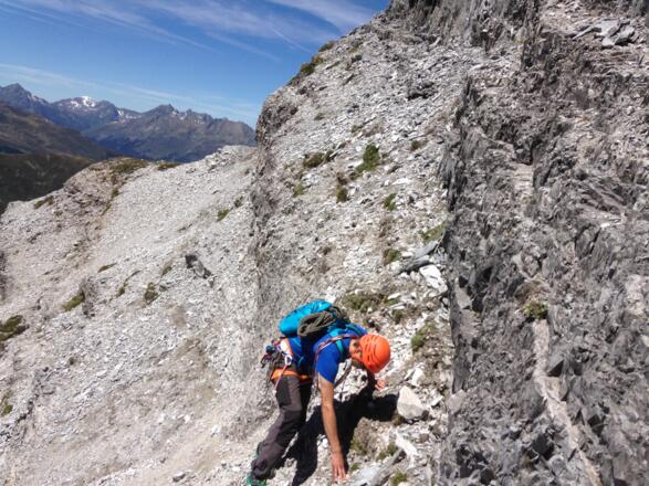 Ausgesetzter, alpiner Ausstieg