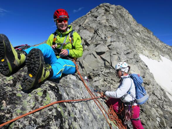 Der weitere Gratverlauf, Kletterpassagen ...