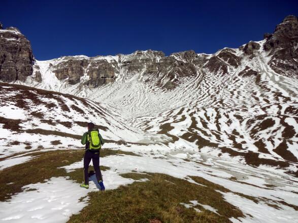 In der Malgrube - Blick Richtung Norden zur Malgrubenscharte