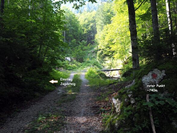 Einstieg ca.740m