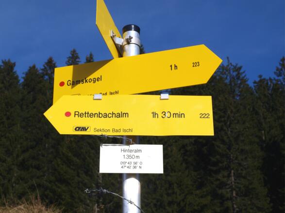 Wegteilung Schönalm 1375m