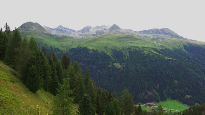 Oberhalb der Lappachalm, Blick von rechts auf Weißes Beil, Kauschkahorn, Seespitze