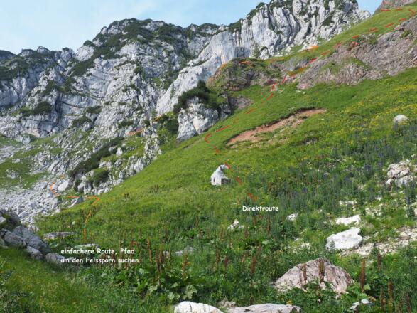 Gipfelanstieg zum Sattel von ~1570m