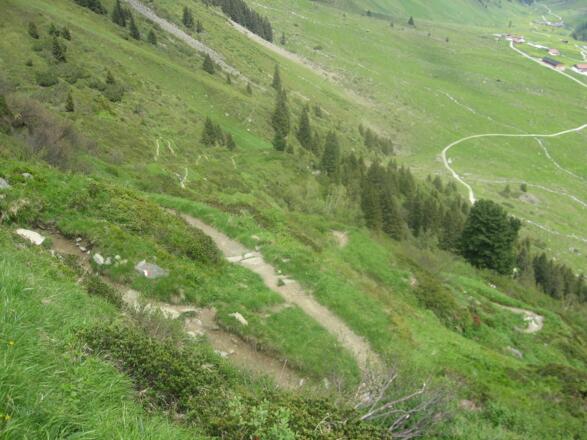 In netten Serpentinen geht es wieder hinunter zur Oberissalm
