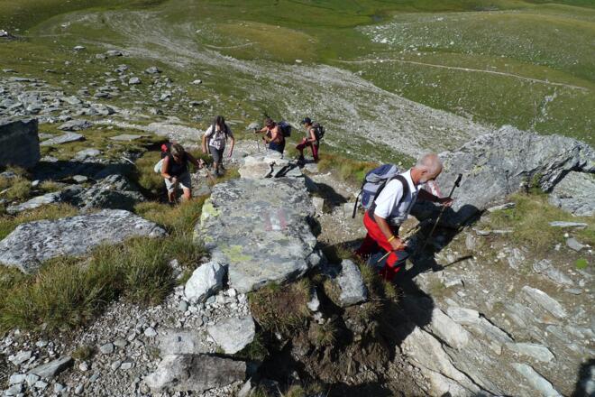 Der steile Anstieg zur Hütte