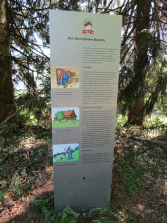 Immer wieder informieren Infotafeln über den bekannten Vorarlberger Käse