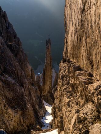 Die berühmte Gipfelstürmernadel vom Weg zur Erlspitze aus gesehen (Variante)