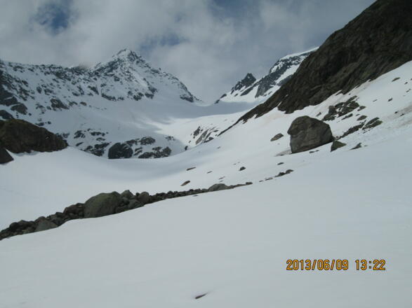 Simonysee Anstiegsblick bei Schnee