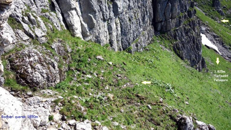 ca. am Tiefpunkt trifft man auf den alten Steig