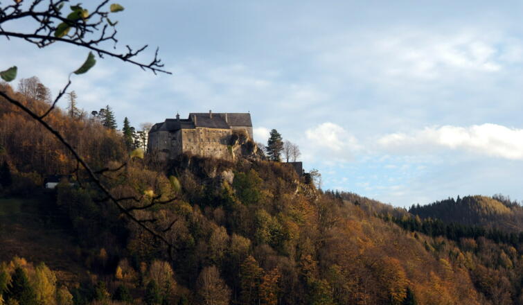 Rückblick zur Burg um 680m