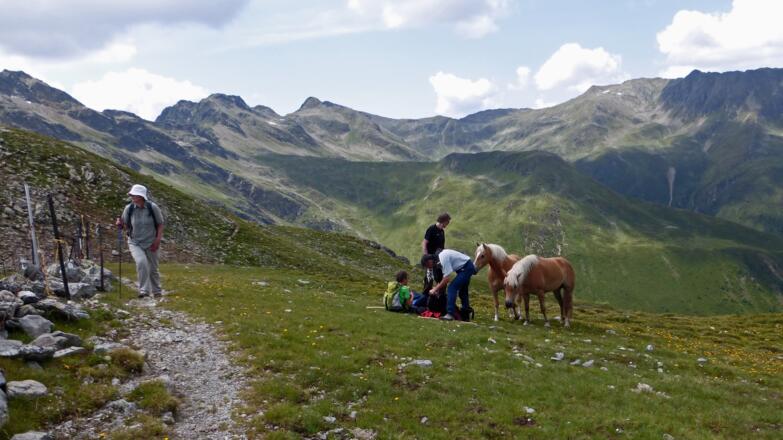 in der Ragötzllenke; rechts die Hochkreuzspitze