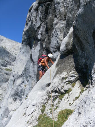 Rinnenausstieg zum Grat