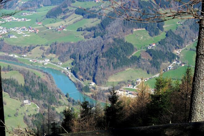 Blick ins Ennstal und zur B115 vom Katzenhirn
