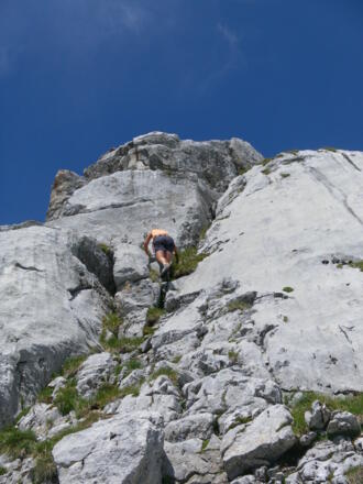 Grataufschwung bzw. Rinne zum Ausstieg