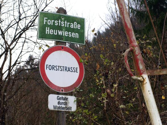 Startpunkt 545m Forststraße &quot;Heuberg&quot;