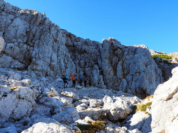 Steilstufe ~15m leichte Kletterei