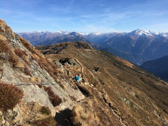 Kurze seilversicherte Stelle