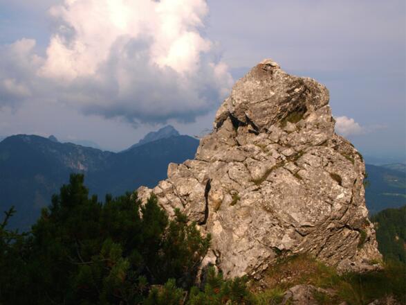 Am Schlusshang 1300m mit Traunsteinblick