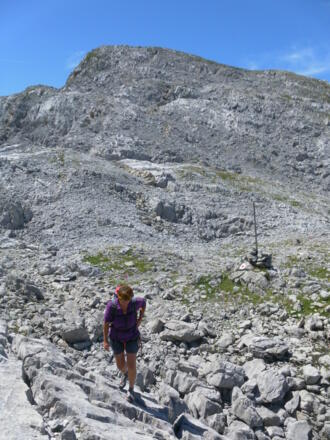 Hiefler Gipfelflanke beim Abstieg zur Grießscharte