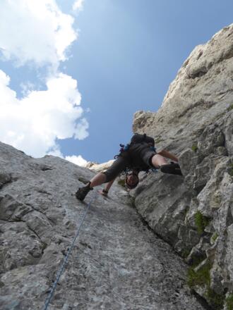 In der Verschneidung der 4. Seillänge