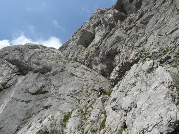 1. Seillänge: Aufstieg zum Stand