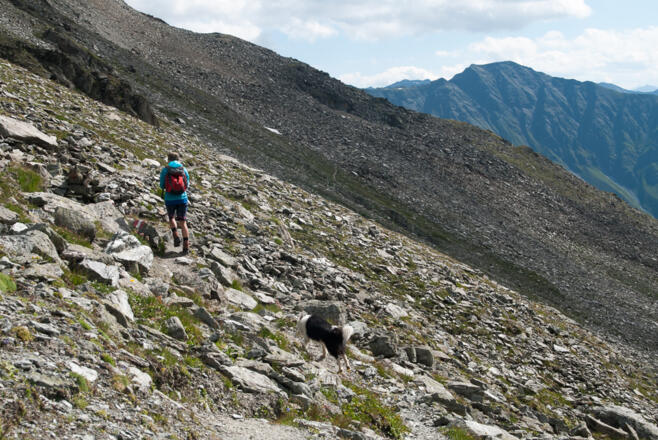 In der Westflanke des Kastenecks mit Blick auf die Schönleitenspitze