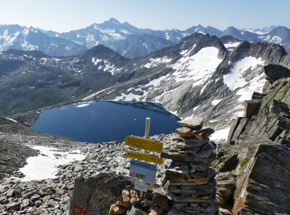 Blick von der Zillerplattenscharte zum Eissee