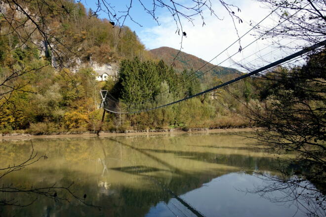 Hängeseilbrücke über die Enns.
