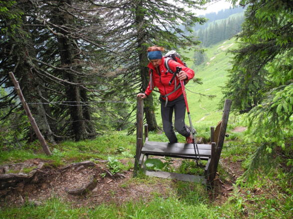 Bei einem Überstieg wird das Almgelände verlassen.
