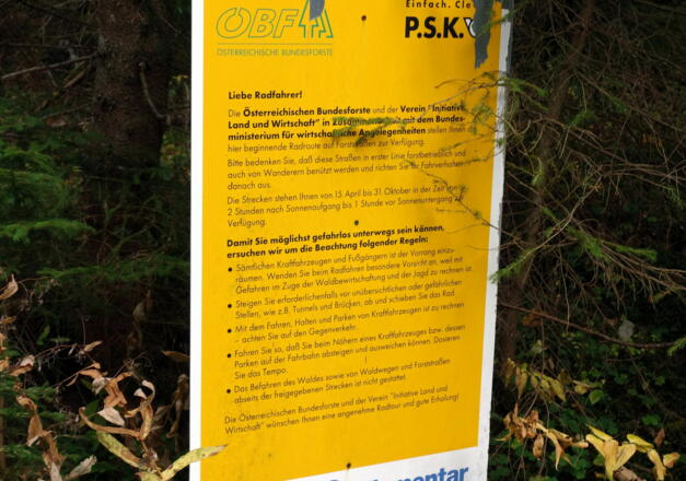 Infotafel Bikerstrecke