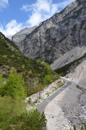 Blick auf die ehemalige Mautstraße vom Bettelwurfeck aus