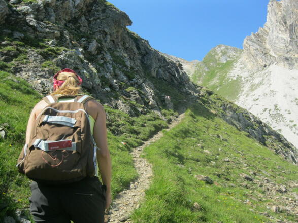 Aufstieg zur Kleegrubenscharte (ganz hinten)