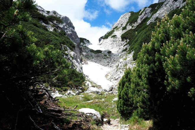 Einstieg in die Klinserschlucht um 1680m