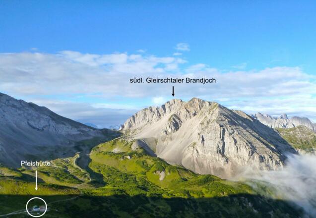 Übersicht Bergtour auf das Gleirschtaler Brandjoch