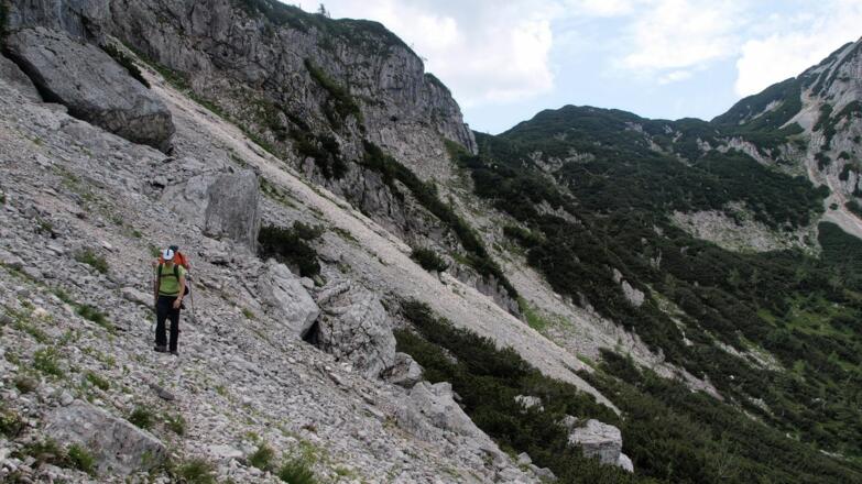 Querung der Geröllfelder