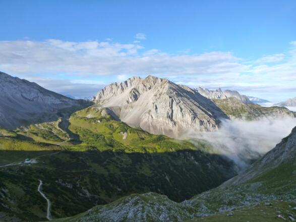 Blick Richtung Pfeishütte und Gleirschtaler Brandjoch
