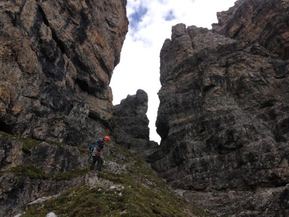 In die Scharte, von dort am Weg zurück zur Ausgangspunkt