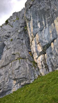 Route 7a, Kaminkehrer, neue Route, geht zum Stand von Route 6, Spigola Grigio