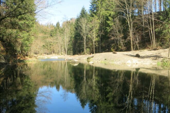 Stausee am Ende der Klamm